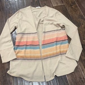 Western cardigan (turquoise, yellow, tan, black, mauve)